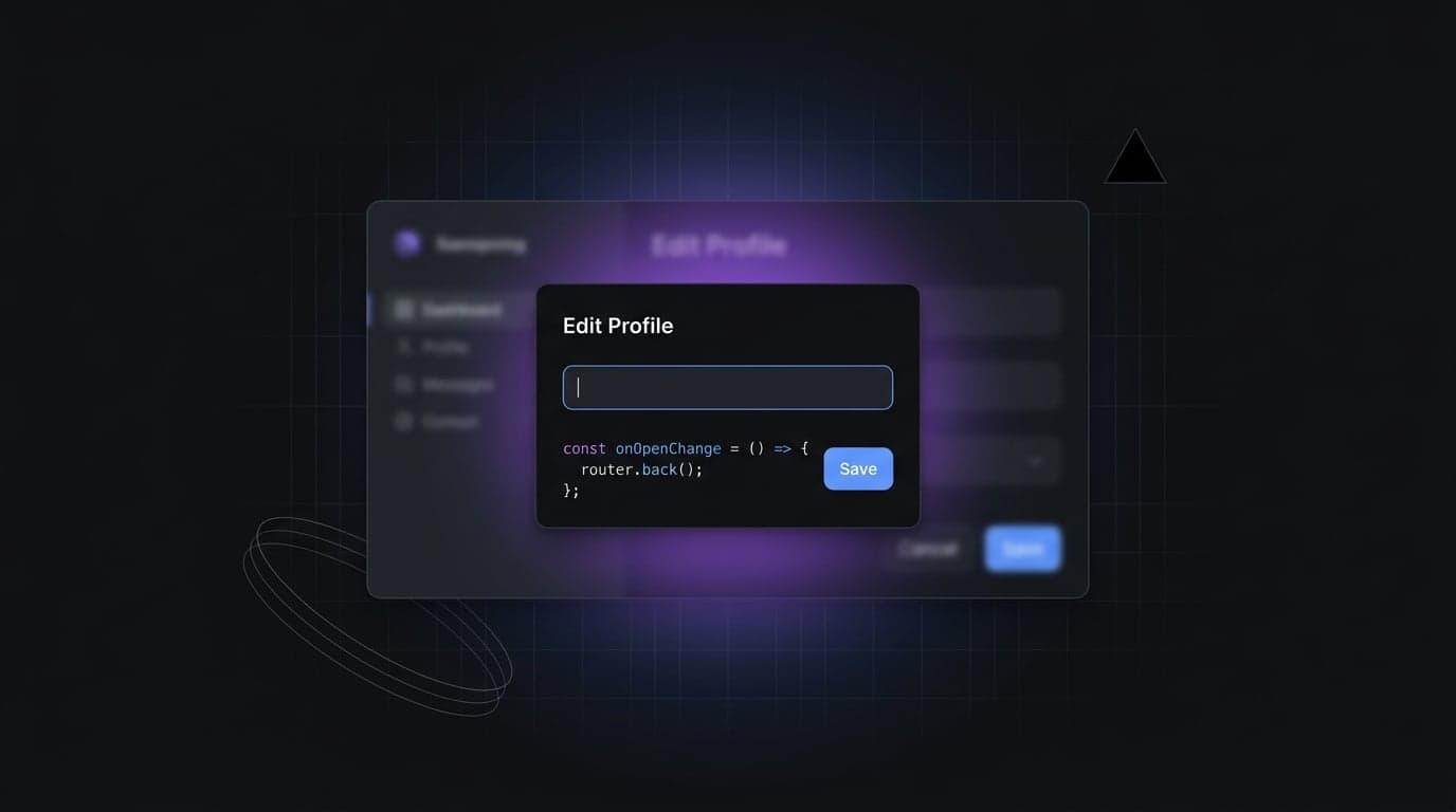 Next.js Intercepting Routes Modal: SaaS Dashboard Forms