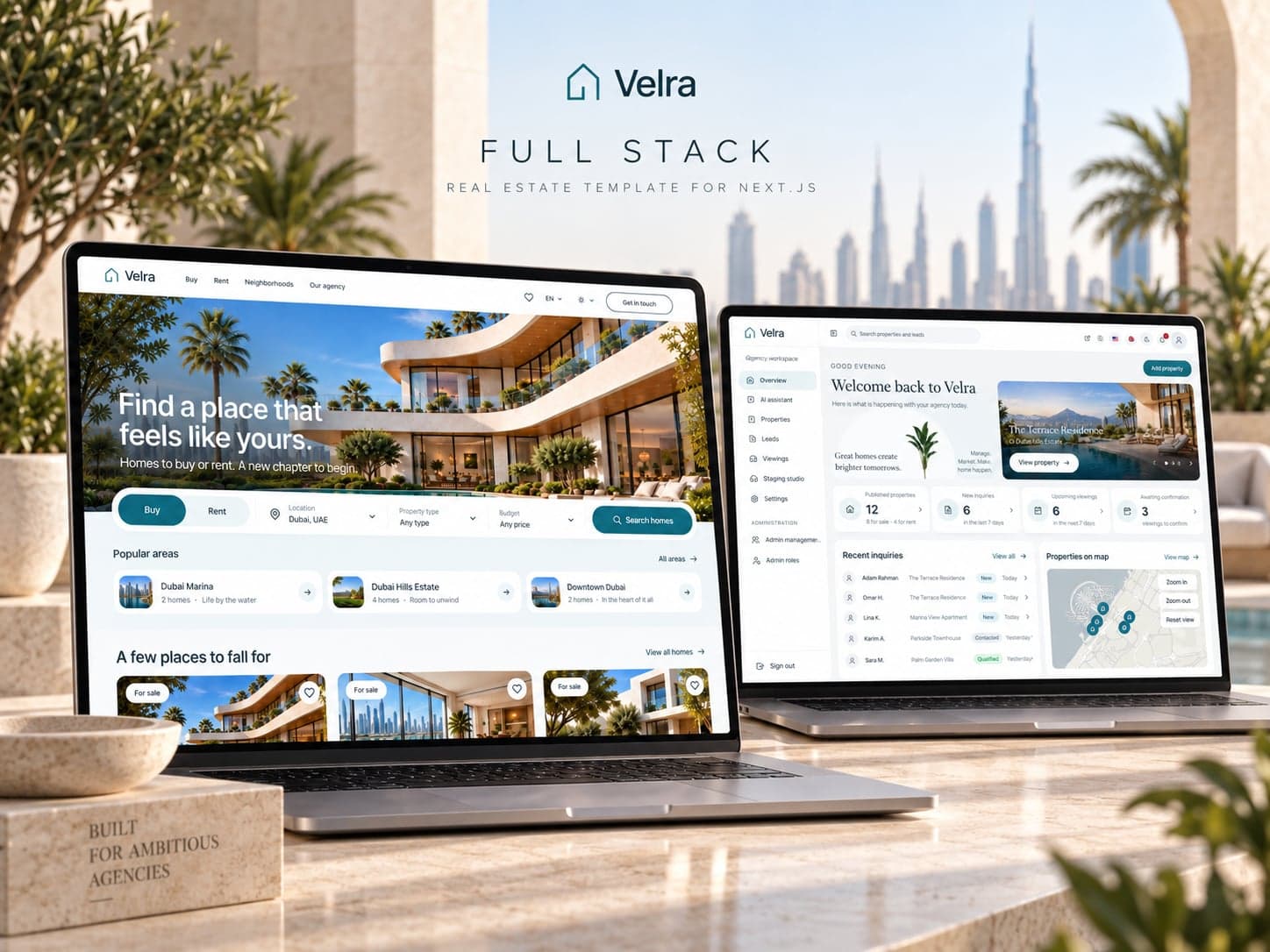 Next.js Real Estate Template with Agency Dashboard and AI Staging - Next.js Next.js Real Estate Templates template preview - Aniq-UI